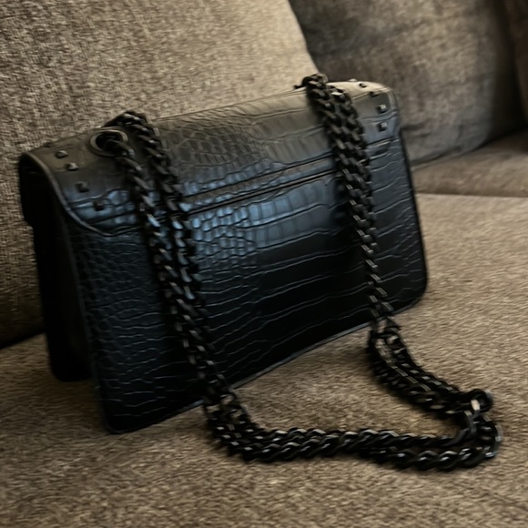 Badgley Mischka | Croco Crossbody w/ Lock & Studs - Picture 6 of 14